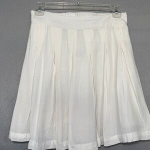 Sim & Sam‎ Y2K Linen Pleated Mini Skirt Women's Size S Flowy Balletcore Coquette